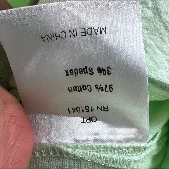 Anthropologie OPT Mint Green Puff Sleeve Smocked Midi Dress Size L - Picture 5 of 5